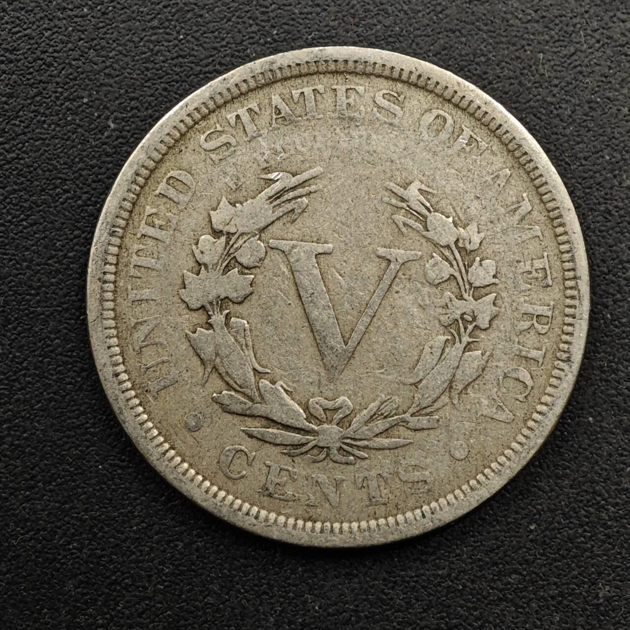  【淘币小摊】限时拍第八百六十六拍   散币场    年前最后一周之前预留8号9号全部发出请更换最新收货地址不方便收货的请勿参拍或者顺丰到付 美国1900年5分镍币