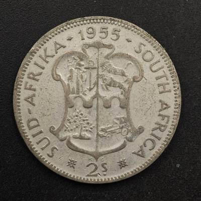 【淘币小摊】实时拍第八百六十七拍   小银币散币场    年前最后一周之前预留8号9号全部发出请更换最新收货地址不方便收货的请勿参拍或者顺丰到付 - 南非1955年伊丽莎白二世2先令银币