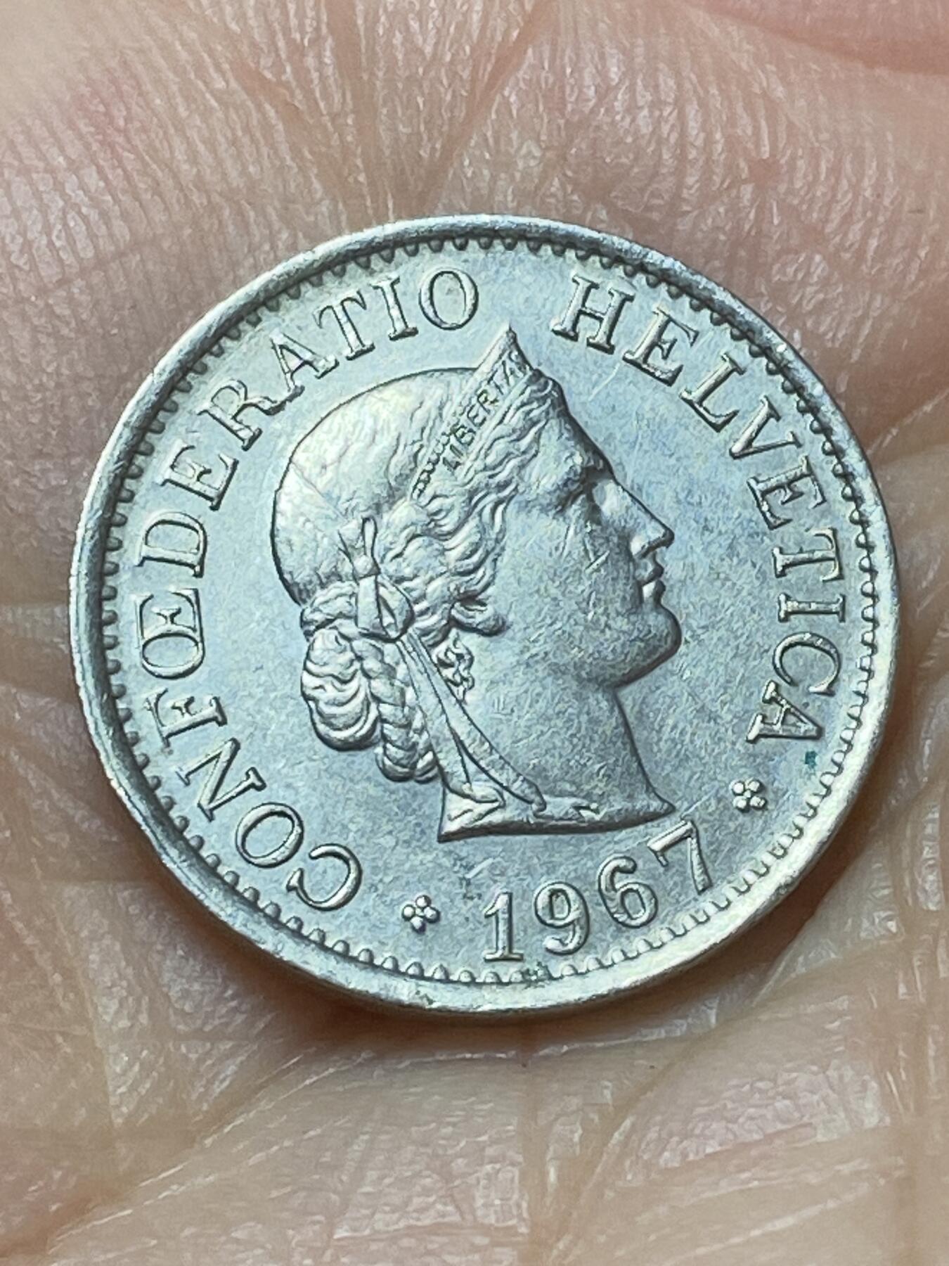 2026年第二十场(总第一百八十九场）外国好品散币场(免佣金) 瑞士🇨🇭1967年10拉彭(第二版，B标伯尔尼造)