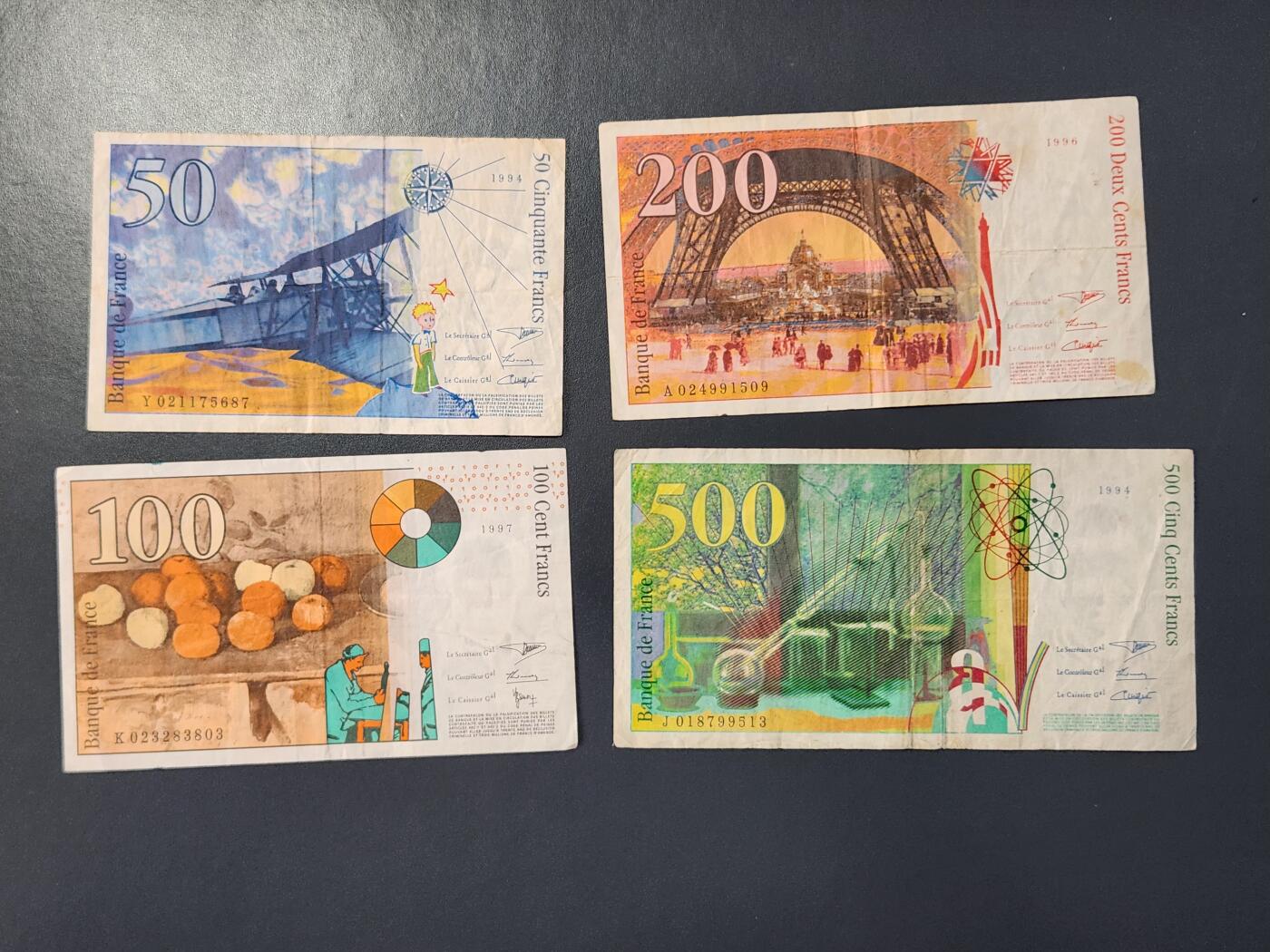 2月8号晚上8点 外国纸币自动截拍第21场 法国末版一套美品原票