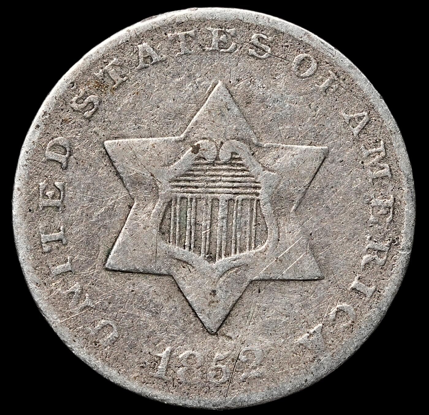 修遠堂世界钱币第104期 1852年美国3美分银币