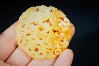 上海都达杂项专场二十六（全场包邮）  - 古玉凤鸟双喜挂件88-34