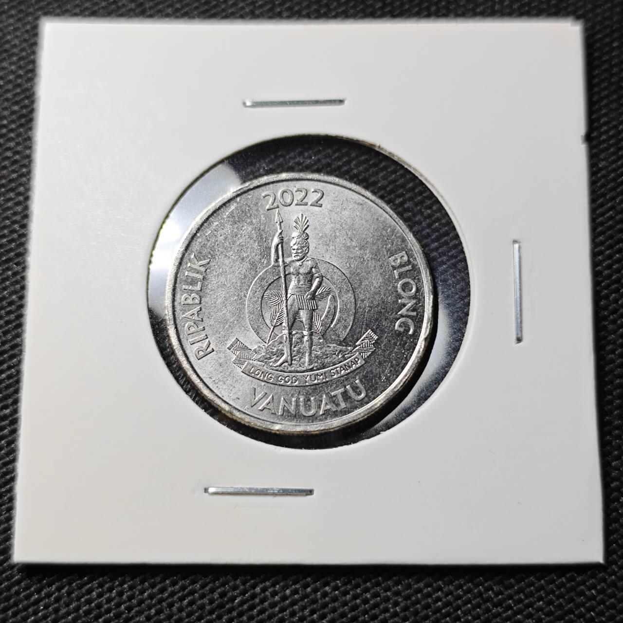 KK钱币收藏小铺  第395期  2月预留时间 周末发货 2022瓦努阿图20瓦图 