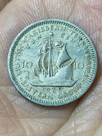 2026年第二十一场(总第一百九十场）外国好品散币场(免佣金) - 英属东加勒比领地1959年10分(伊丽莎白二世青年带冠)