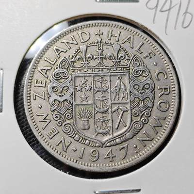 KK钱币收藏小铺  第394期  2月预留时间 周末发货 -  1947新西兰半克朗镍币