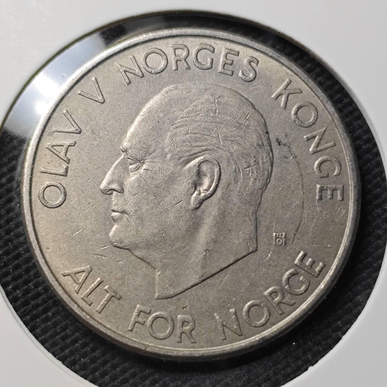 KK钱币收藏小铺  第395期  2月预留时间 周末发货 1964挪威5欧尔