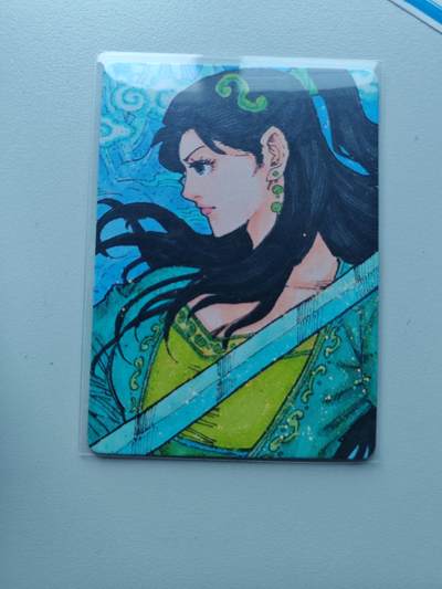 卡牌实验室开始第十三次实验 - 【094/100编】小花瓣手绘复刻卡 青蛇