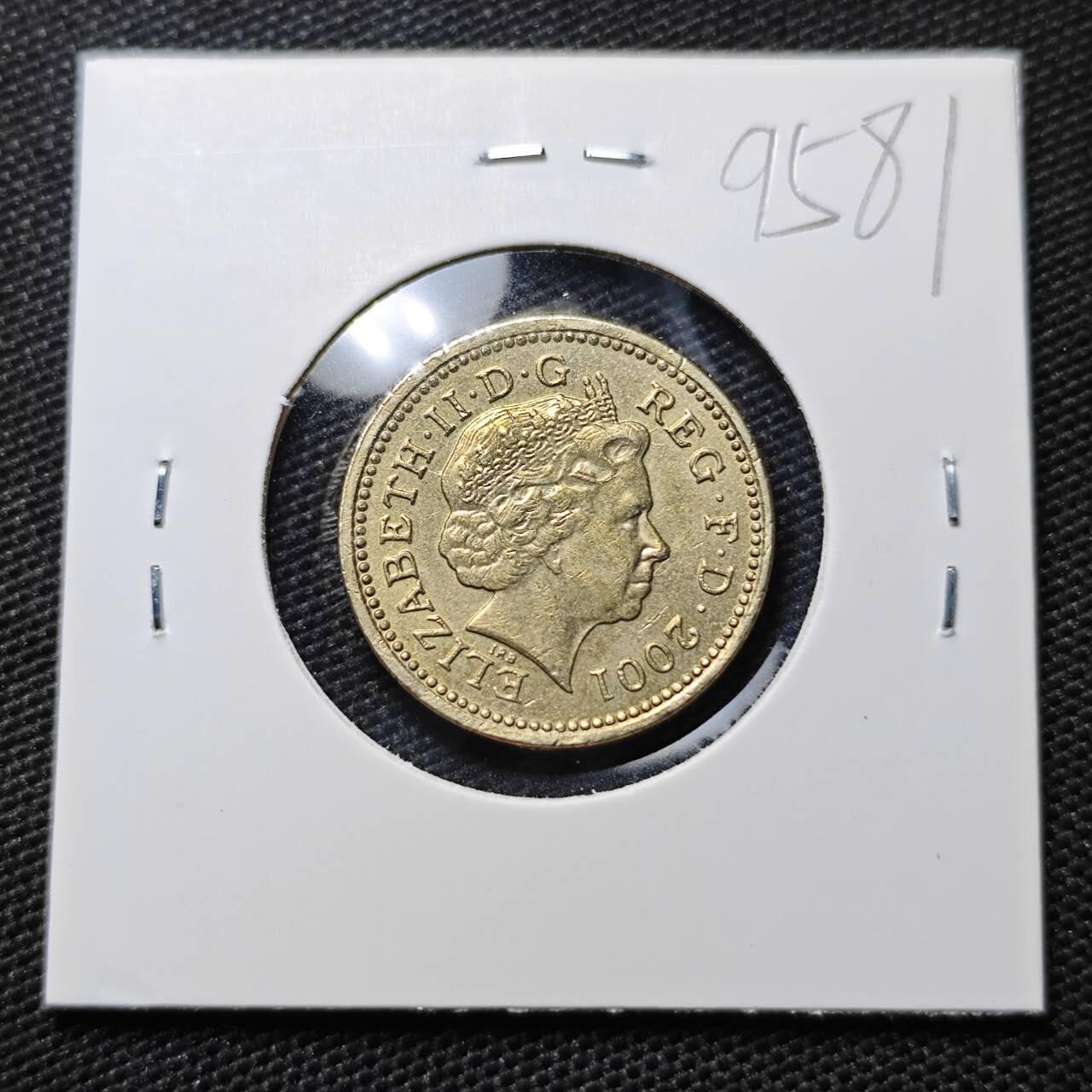 KK钱币收藏小铺  第395期  2月预留时间 周末发货 2001英国1镑 