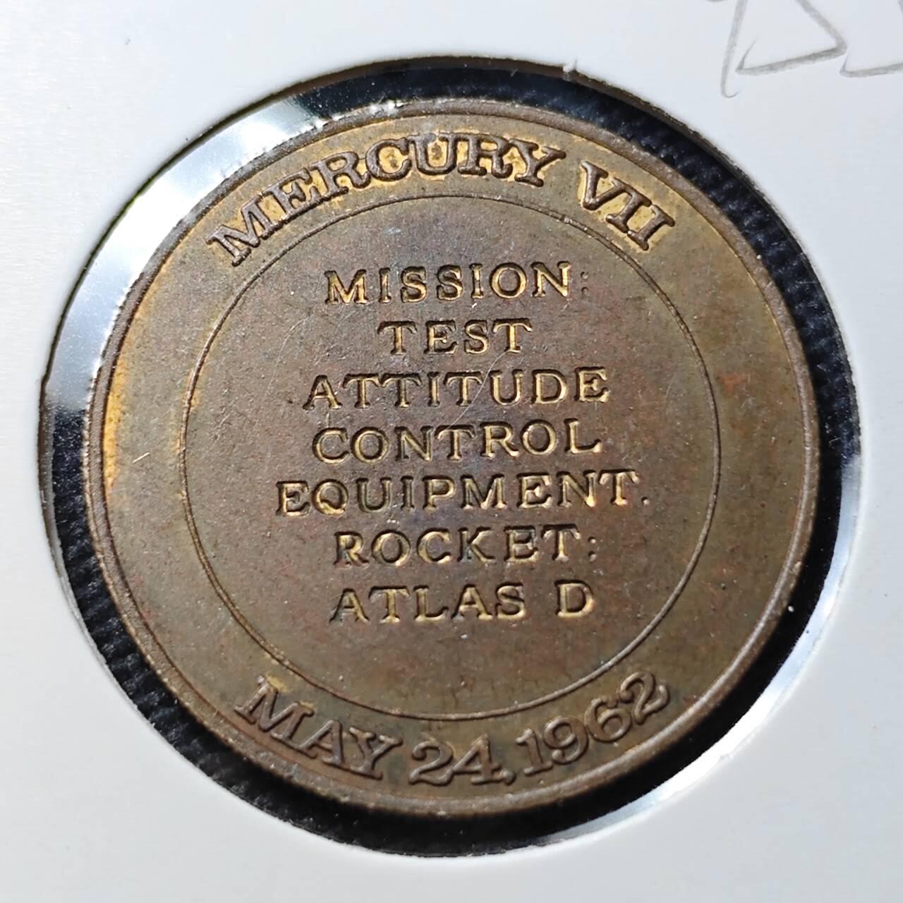 KK钱币收藏小铺  第395期  2月预留时间 周末发货  美国航天纪念铜章