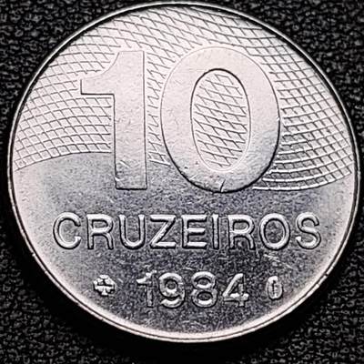 泉币菌-第184场- 精品福利场 今天的第一场 23:30分还有第二场 不见不散（192场和之前的 2月14日发货） - 地图版 1984年 巴西10克鲁塞罗 24mm