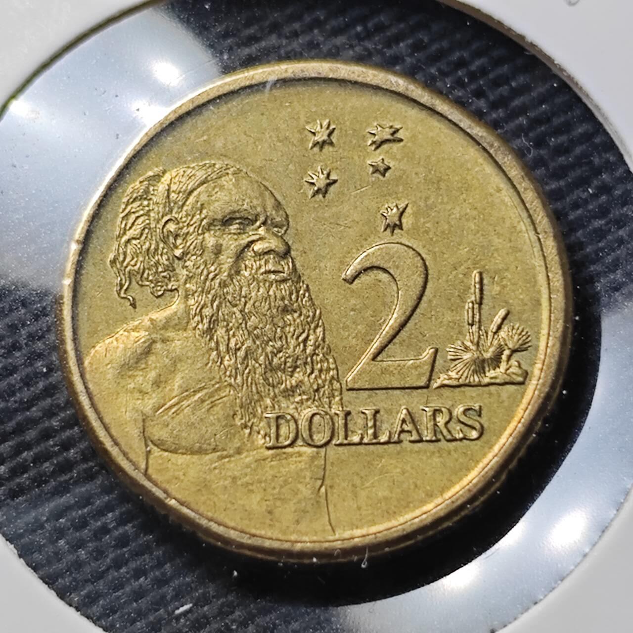 KK钱币收藏小铺  第395期  2月预留时间 周末发货 1992澳大利亚土著人2元 