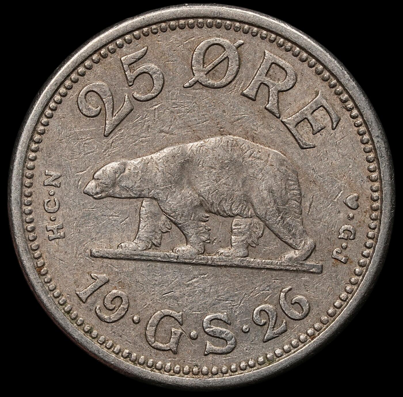 修遠堂世界钱币第104期 1926年格陵兰25欧尔