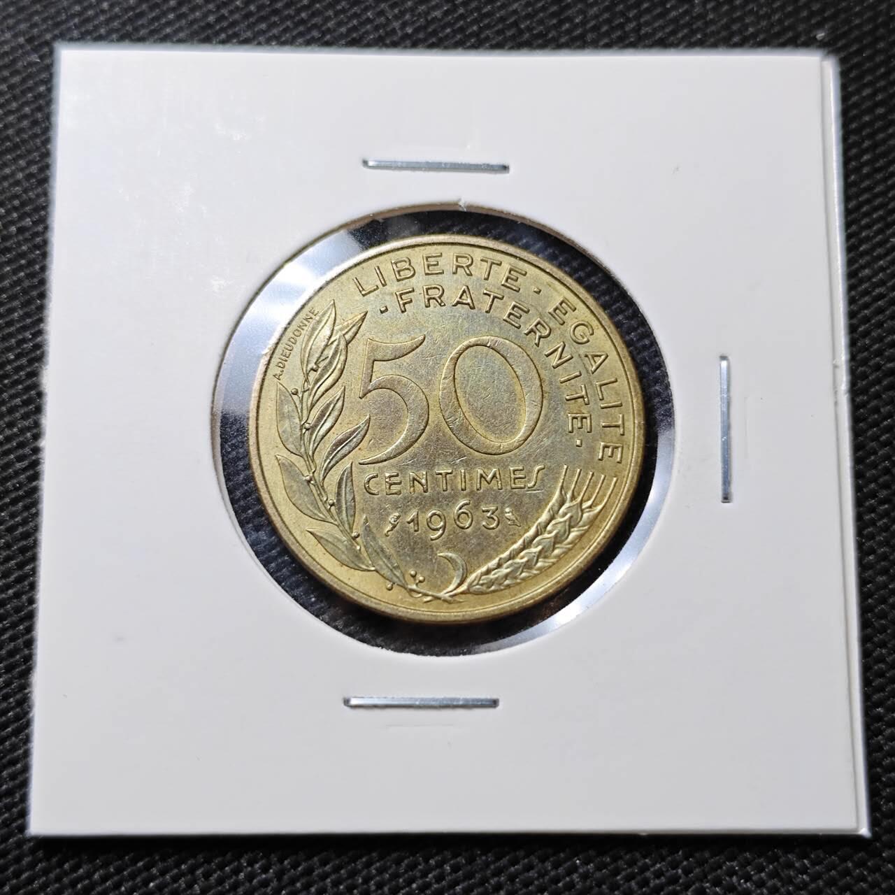 KK钱币收藏小铺  第395期  2月预留时间 周末发货 1963法国50分 