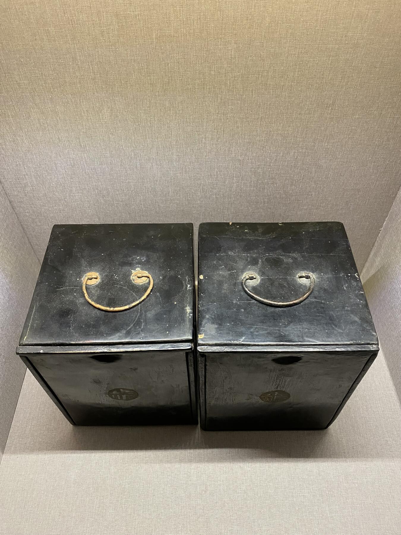 杂项 一对儿大漆盒