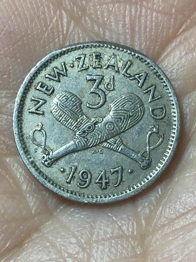 2026年第二十一场(总第一百九十场）外国好品散币场(免佣金) - 新西兰🇳🇿1947单年份3便士(乔治六世第二版)