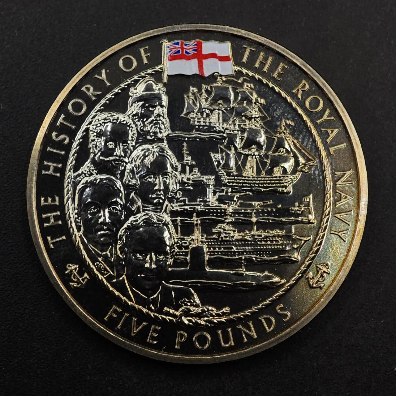  【淘币小摊】限时拍第八百七十拍   克朗币邮币封场    年前最后一场结束全部发出请更换最新收货地址不方便收货的请勿参拍或者顺丰到付 泽西岛2003年皇家海军5镑纪念币