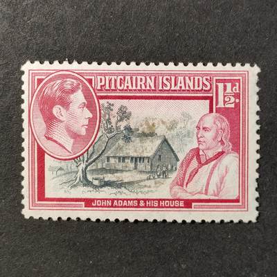 ↓君缘收藏736期☞钱币邮品↓无佣金、可寄存、满30元包邮  - 英属皮特凯恩群岛邮票，1940年乔治六世国王.约翰·亚当斯与他的住所邮票