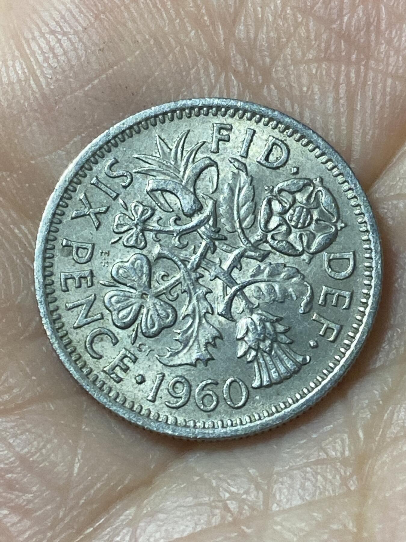 2026年第二十一场(总第一百九十场）外国好品散币场(免佣金) 英国🇬🇧1960年6便士(伊丽莎白二世青年桂冠第二版)