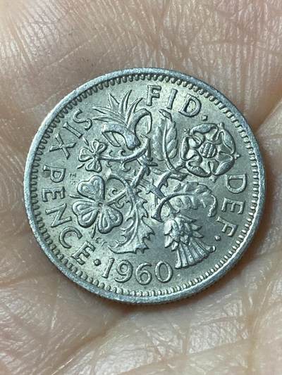 2026年第二十一场(总第一百九十场）外国好品散币场(免佣金) - 英国🇬🇧1960年6便士(伊丽莎白二世青年桂冠第二版)