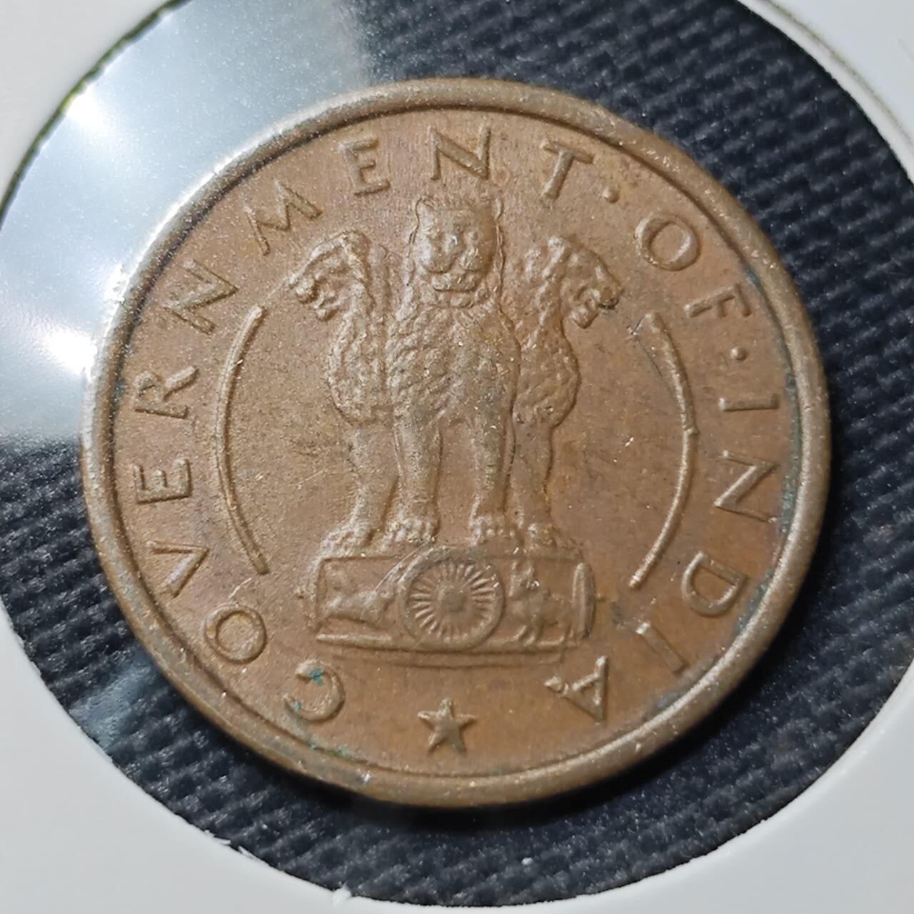 KK钱币收藏小铺  第395期  2月预留时间 周末发货 1951印度1派沙 小马铜币