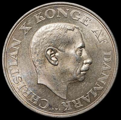 修遠堂世界钱币第104期 - 1937年丹麦国王登基25周年纪念2克朗银币 15g，含银80%