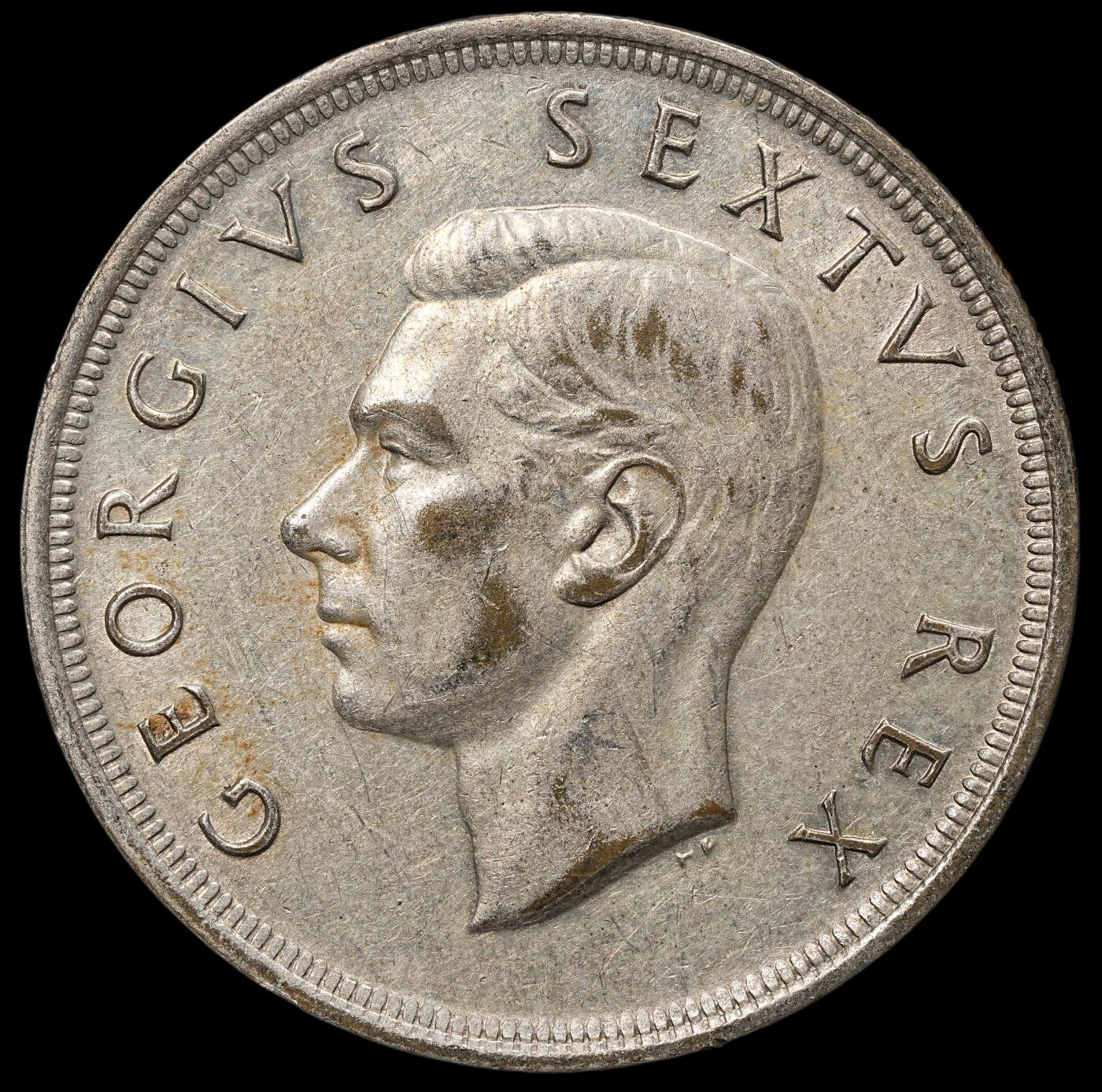 修遠堂世界钱币第104期  1952年南非-开普敦建城 300 周年5 先令（5 Shillings）纪念大银币，28.28g，含银50%