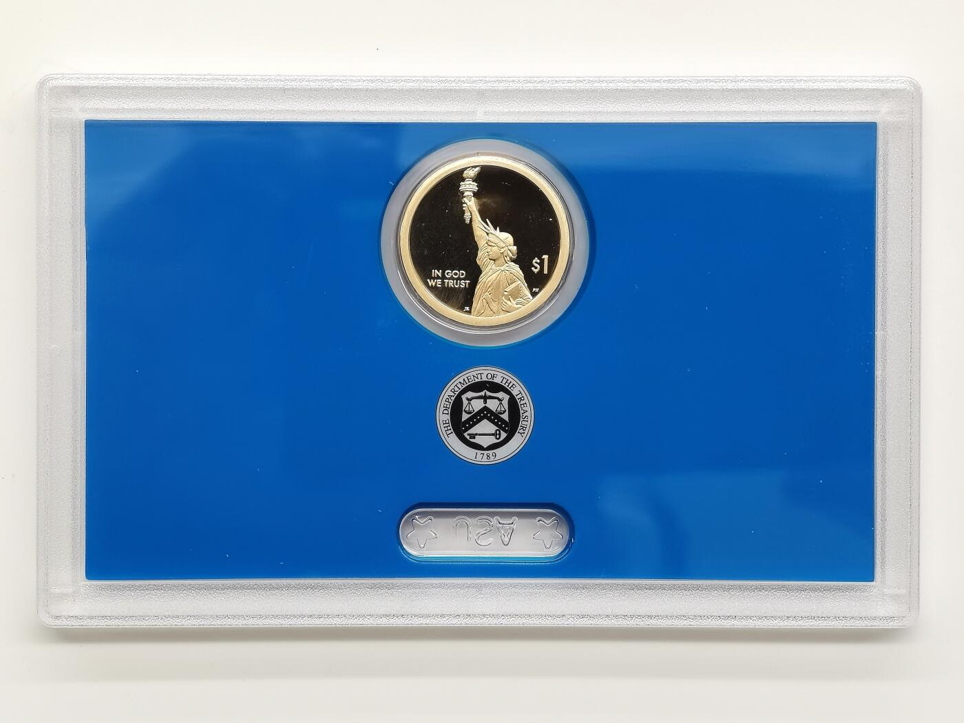 博洋堂蛇年收官专场暨第161期（全场包邮） 2018年美国1美元精制纪念币 美国创新系列（第一枚龙头） 封装盒证全