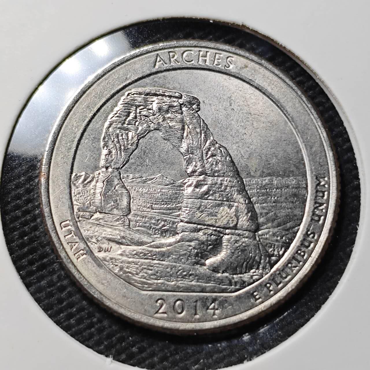 KK钱币收藏小铺  第395期  2月预留时间 周末发货 2014美国25分 纪念币