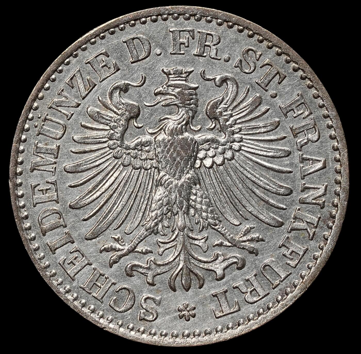 修遠堂世界钱币第104期 1866年法兰克福3克鲁泽