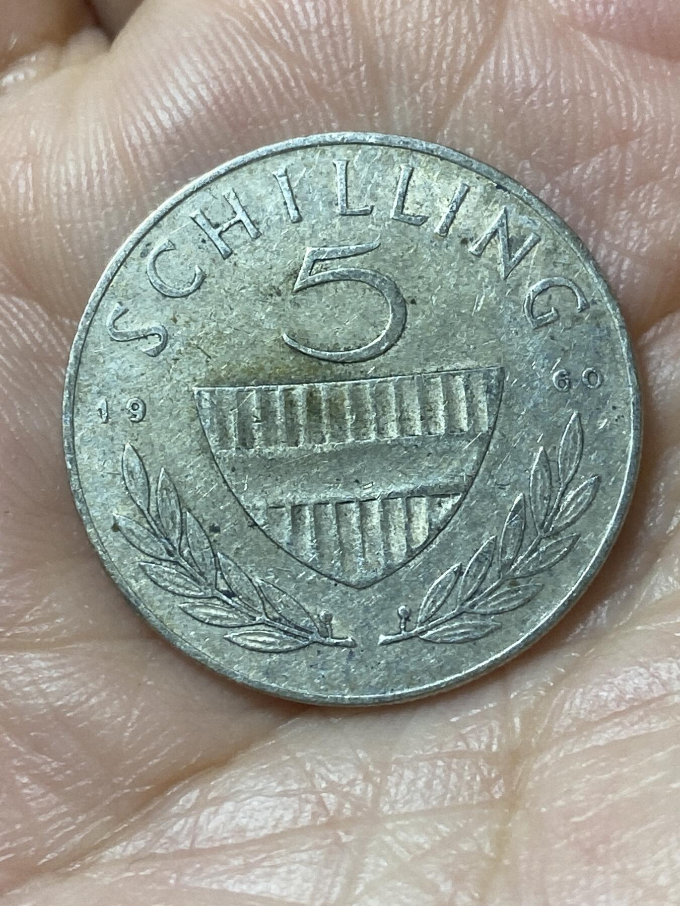 2026年第二十一场(总第一百九十场）外国好品散币场(免佣金) 奥地利🇦🇹1960年5先令银币(二战后共和国第二版，首发年，640银)