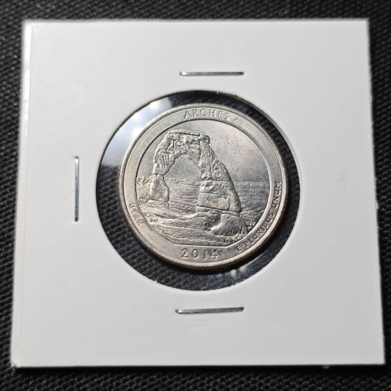 KK钱币收藏小铺  第395期  2月预留时间 周末发货 2014美国25分 纪念币