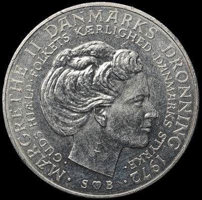 修遠堂世界钱币第104期 - 1972年丹麦国王更迭纪念10克朗银币 20.40g，含银80%