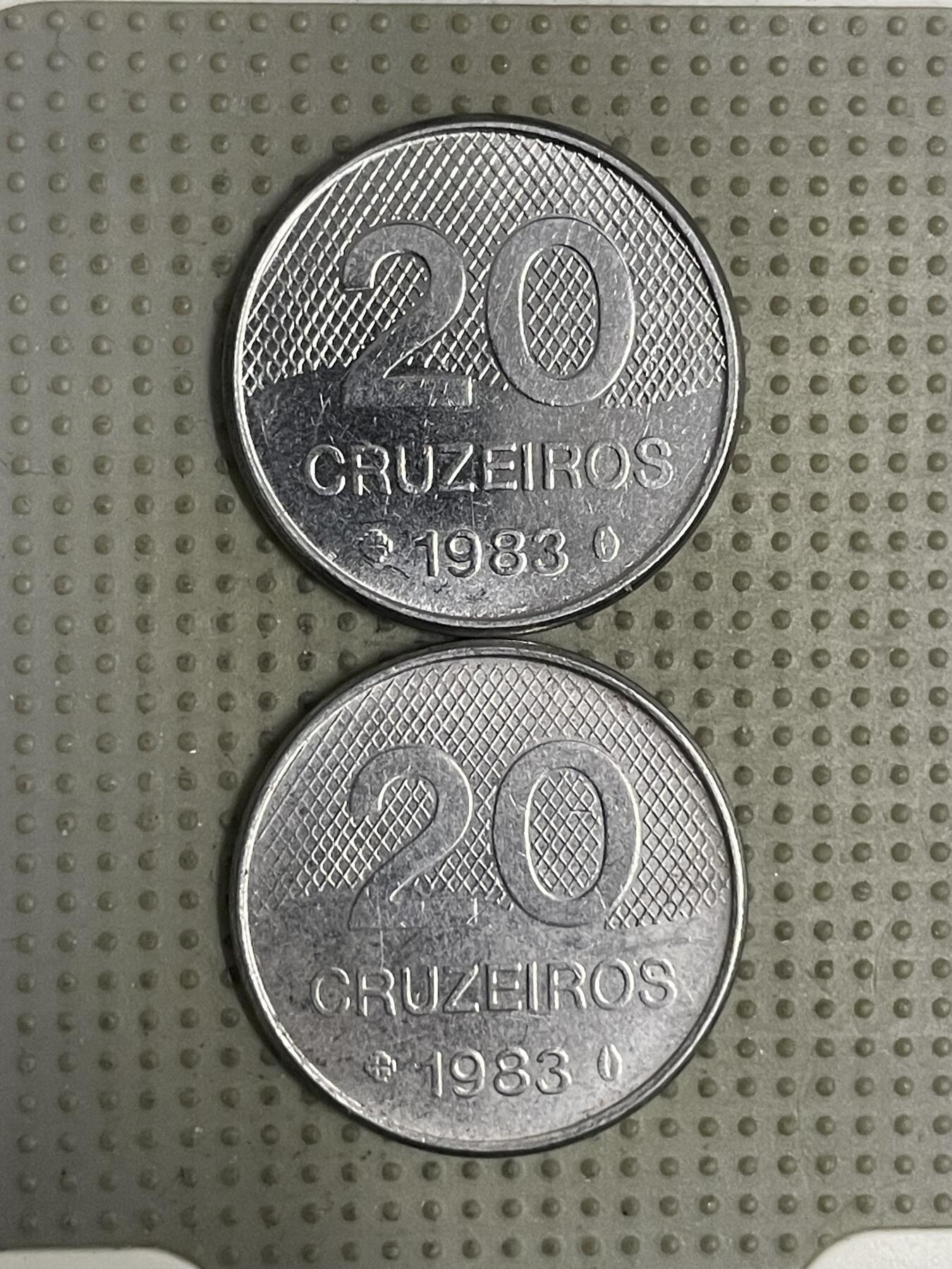 2026年第24场各国散币拍卖（总第174场）年前发货截止到11号 巴西1983年20克鲁泽2枚