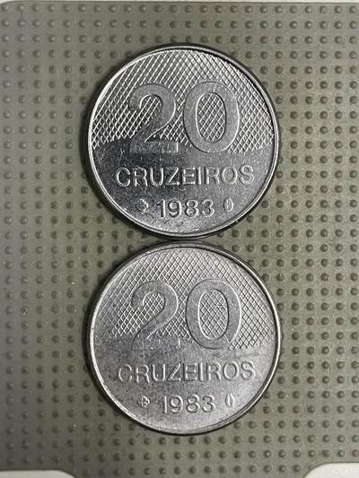 2026年第24场各国散币拍卖（总第174场）年前发货截止到11号 - 巴西1983年20克鲁泽2枚