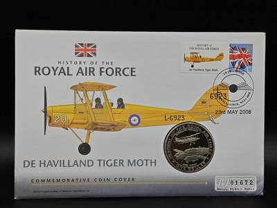  【淘币小摊】限时拍第八百七十拍   克朗币邮币封场    年前最后一场结束全部发出请更换最新收货地址不方便收货的请勿参拍或者顺丰到付 - 瑙鲁2007年英国皇家空军飞机历史1元纪念币邮币封