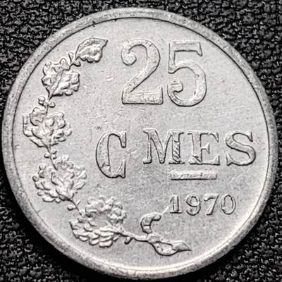 泉币菌-第184场- 精品福利场 今天的第一场 23:30分还有第二场 不见不散（192场和之前的 2月14日发货） - 卢森堡 1970年25生丁铝币 19mm