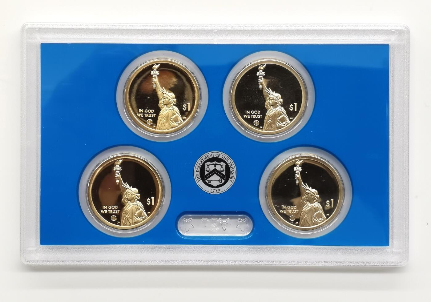 博洋堂蛇年收官专场暨第161期（全场包邮） 2019年美国1美元X4精制纪念币套 美国创新系列 封装盒证全