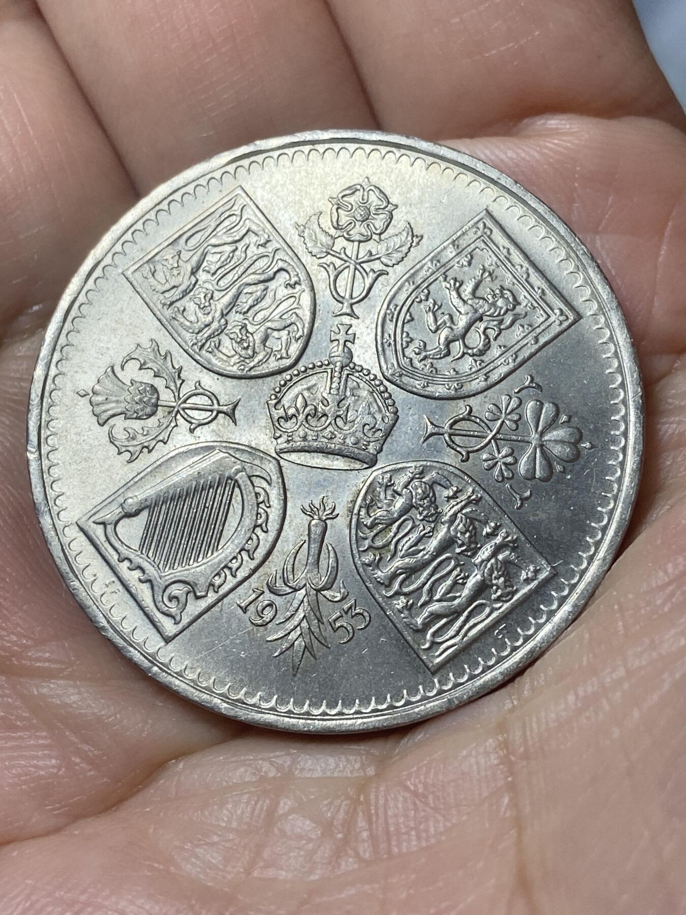 2026年第二十一场(总第一百九十场）外国好品散币场(免佣金) 英国🇬🇧1953年5先令克朗型大币(伊丽莎白二世加冕纪念币)