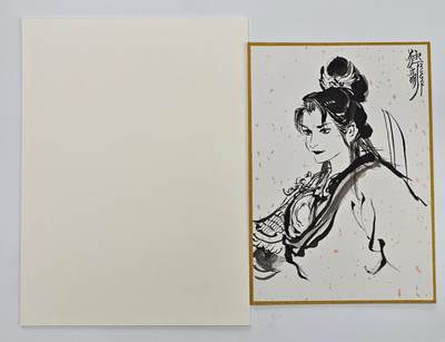 白泽拍卖卡牌手绘专场第32期（愿得长如此 年年物侯新） - 2026 北京GAF 独行正明工艺色纸+工艺版画 扈三娘   色纸独行正明签绘扈三娘