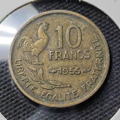KK钱币收藏小铺  第395期  2月预留时间 周末发货 -  1955法国10法郎
