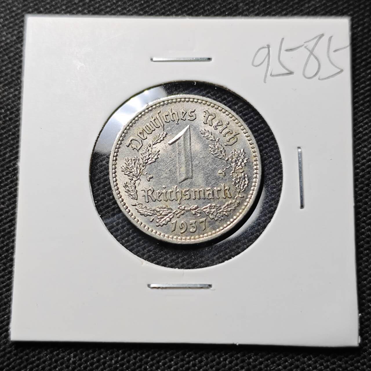 KK钱币收藏小铺  第395期  2月预留时间 周末发货 1937德国1马克 镍币