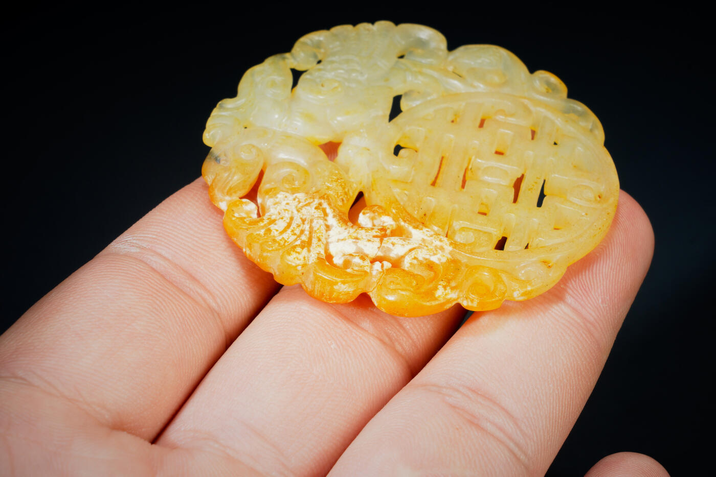 上海都达杂项专场二十六（全场包邮）  古玉凤鸟双喜挂件88-34