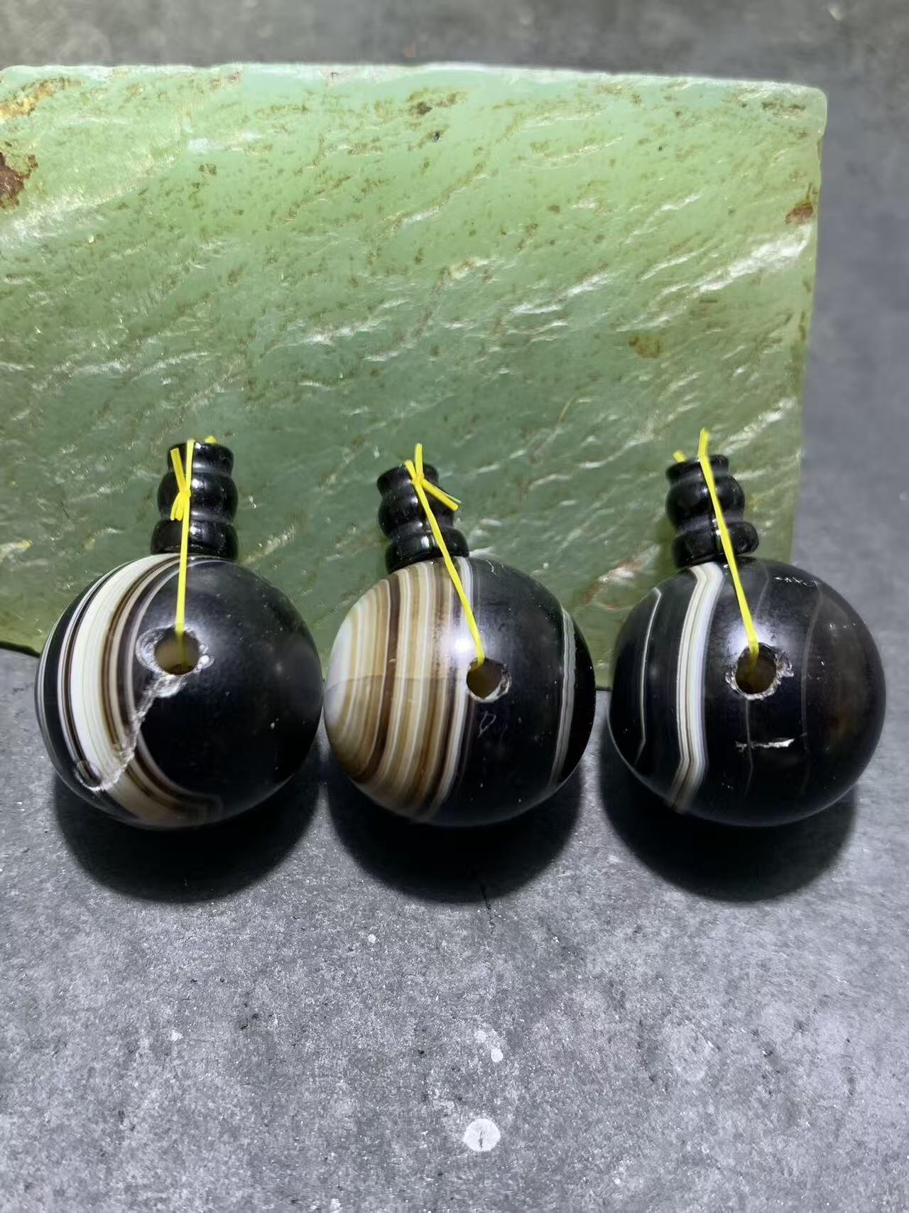 通货药师玛瑙通货佛头三通3颗