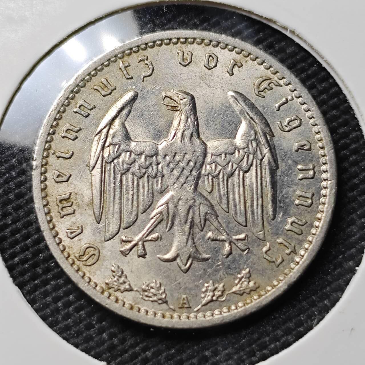 KK钱币收藏小铺  第395期  2月预留时间 周末发货 1937德国1马克 镍币