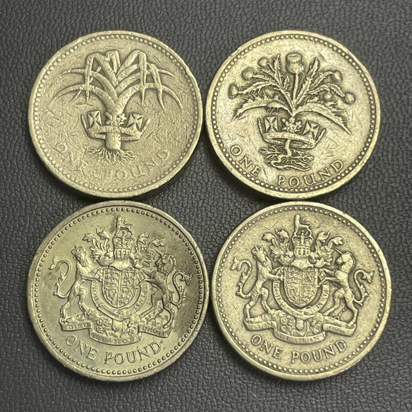回流0207 英国1英镑加厚铜币4枚