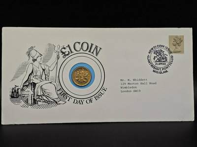  【淘币小摊】限时拍第八百七十拍   克朗币邮币封场    年前最后一场结束全部发出请更换最新收货地址不方便收货的请勿参拍或者顺丰到付 - 英国1983年1镑邮币封