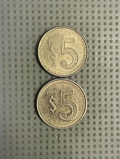 2026年第24场各国散币拍卖（总第174场）年前发货截止到11号 - 墨西哥1985年5比索2枚