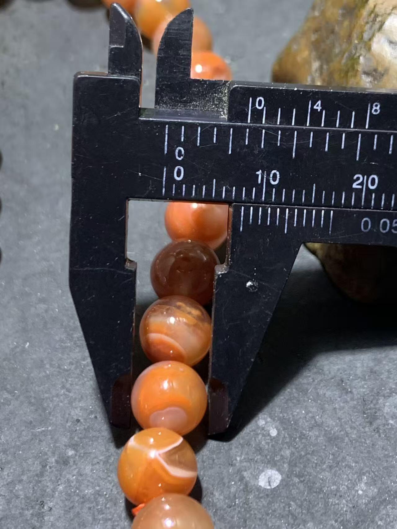 放福利！精美川料南红玛瑙冻料柿子红多圈手串一条！，