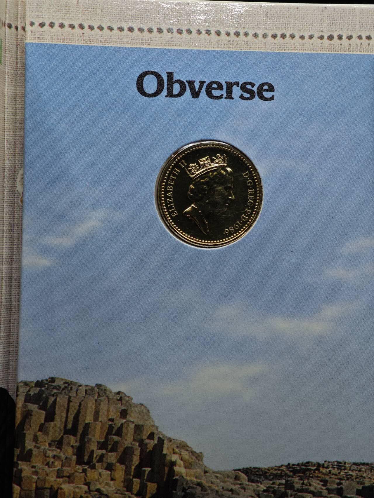  【淘币小摊】限时拍第八百七十拍   克朗币邮币封场    年前最后一场结束全部发出请更换最新收货地址不方便收货的请勿参拍或者顺丰到付 英国1986年1镑卡册