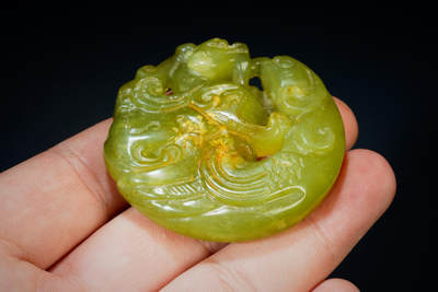 上海都达杂项专场三十四【年后发货全场包邮】  古玉龙凤挂件88-35